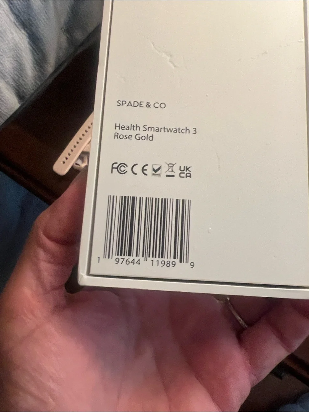 Unbranded Smart Fitness Watch with Blue Strap and Rose Gold Case